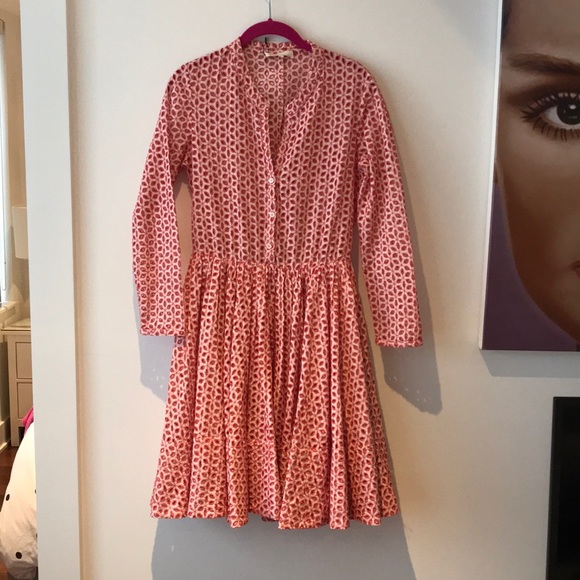 Maje Rayani Pink Eyelet Dress 3 Us L 